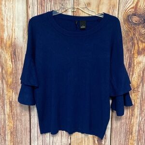 Women’s New Directions Navy Layered Sleeve Size Large Sweater
